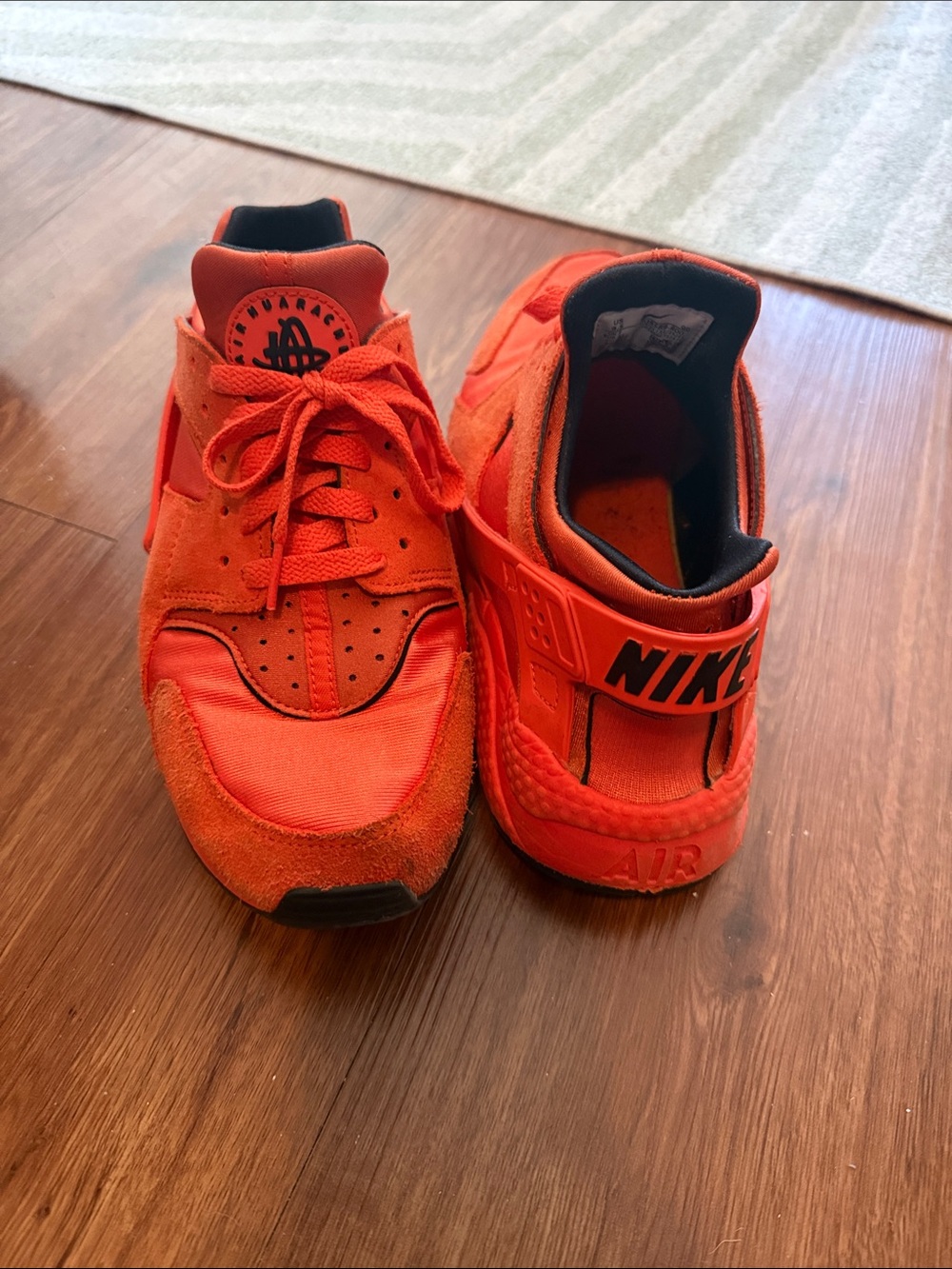 Nike Orange Red Huarache-Style Sneakers